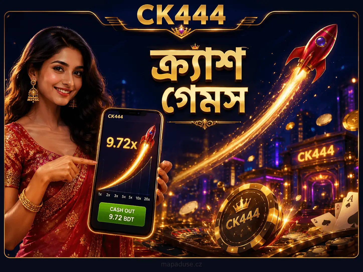 CK444 Crash Games category with rocket multiplier gameplay in Bangladesh — mapaduse.cz